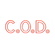 Xstamper Stock Message Stamp - C.O.D. - Red - Click Image to Close